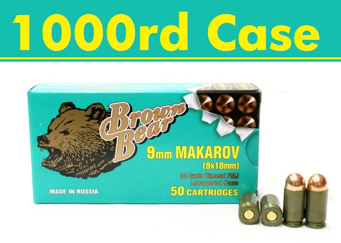 Brown Bear 9X18 Makarov 95gr 1000rd Case